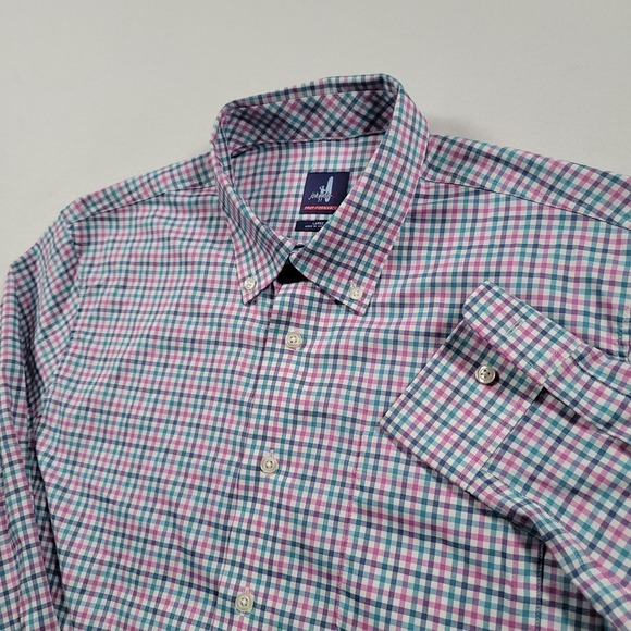 johnnie-O Other - Johnnie-O Stan Prep-Formance Button Down Shirt Large Strawberry Plaid Stretch